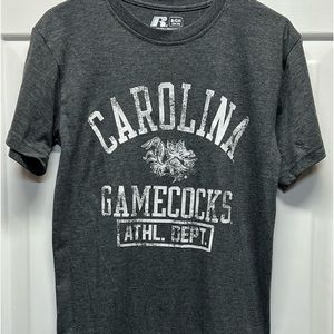 South Carolina Gamecocks T-Shirt Gray and White Russell S/CH 34-36
